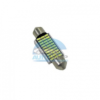 Светодиоды GL T10*39mm, 30 диодов SMD3014, белые (салонная)