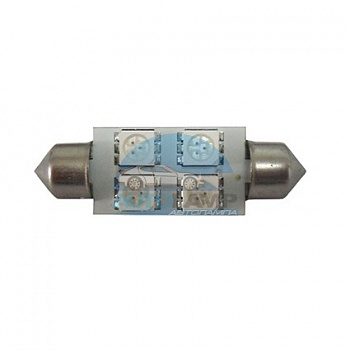 Светодиоды GL T10*39mm, 4 диода SMD5050, красные (салонная)